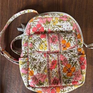 Vera Bradley Quilted Floral Crossbody Backpack - Pink & Orange